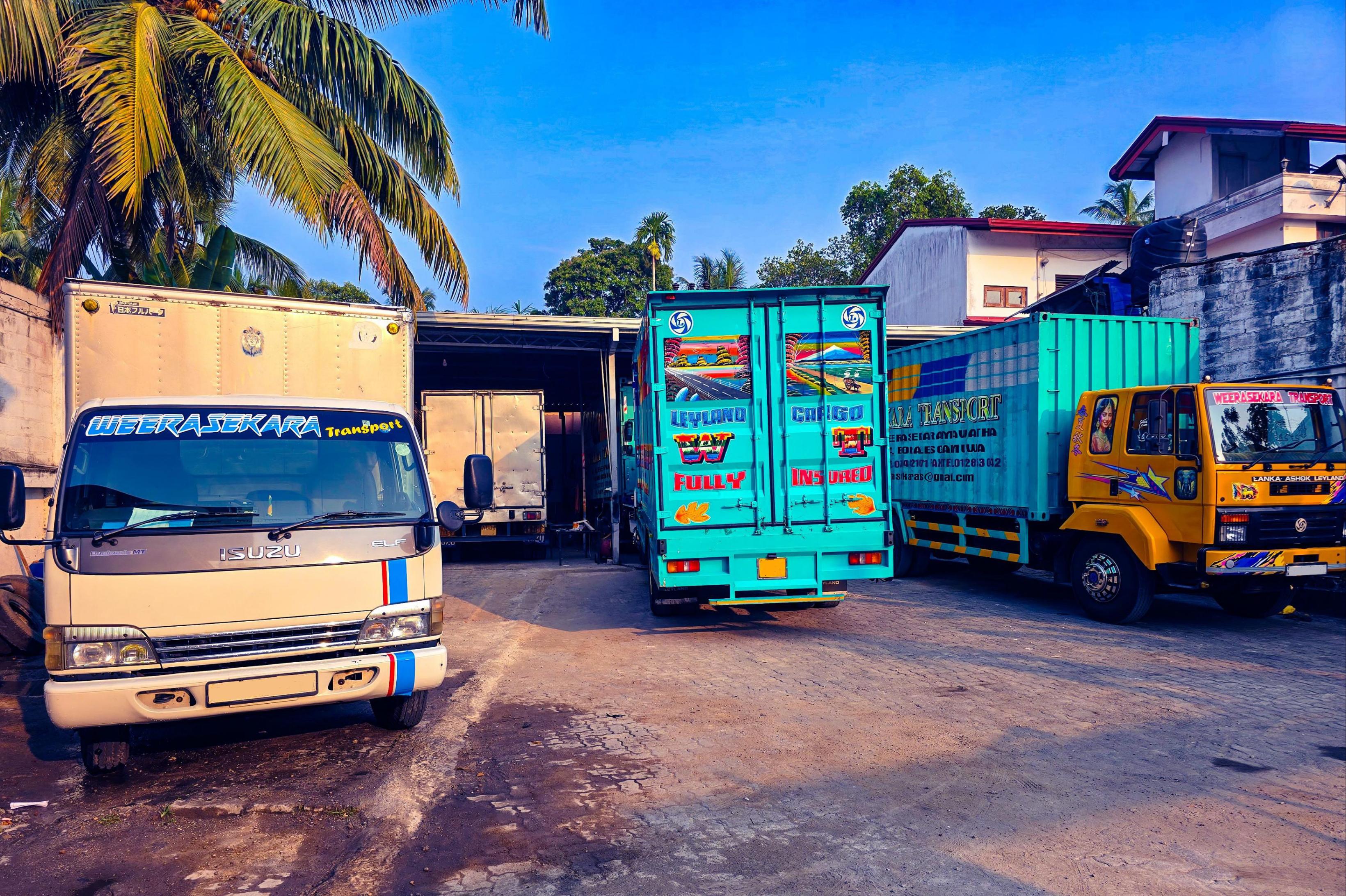 Weerasekara Transport Service Leyland Tanks and Isuzu Truck Yard Colombo Sri Lanka